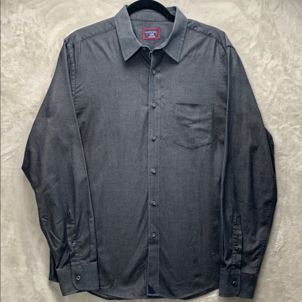 UNTUCKit | LARGE MEN'S CASUAL DRESS SHIRT LONG SLEEVE  | GREY